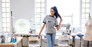 model wearing vintage nike tee