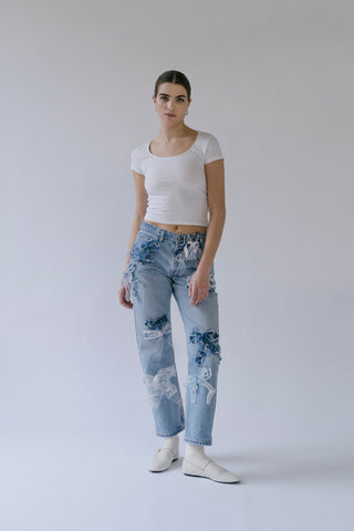 GOAT Vintage +REwork Bow Jeans    Jeans  - Vintage, Y2K and Upcycled Apparel
