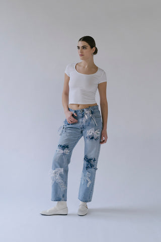 GOAT Vintage +REwork Bow Jeans    Jeans  - Vintage, Y2K and Upcycled Apparel