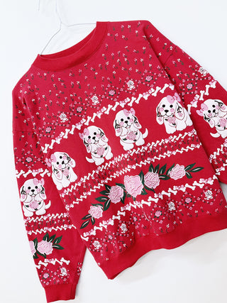 GOAT Vintage Puppy Holiday Sweatshirt    Sweatshirts  - Vintage, Y2K and Upcycled Apparel