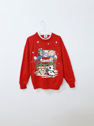 GOAT Vintage 5 Kittens Holiday Sweatshirt    Sweatshirts  - Vintage, Y2K and Upcycled Apparel