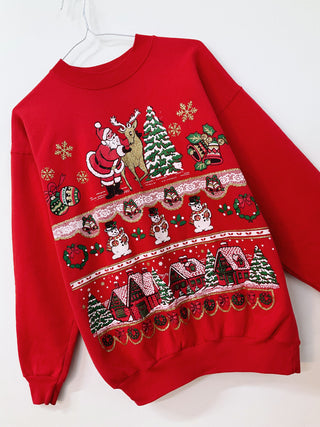 GOAT Vintage Christmas Themed Holiday Sweatshirt    Sweatshirts  - Vintage, Y2K and Upcycled Apparel