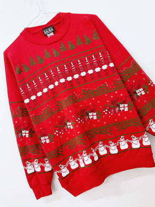 GOAT Vintage Christmas Pattern Holiday Sweatshirt    Sweatshirts  - Vintage, Y2K and Upcycled Apparel
