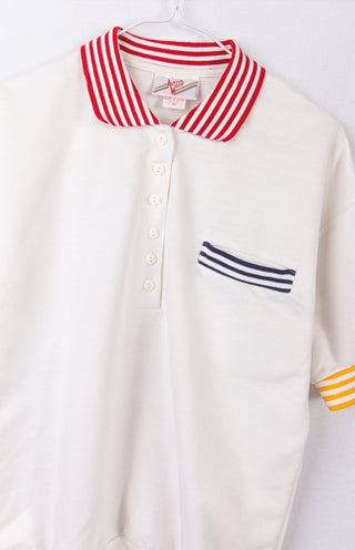 GOAT Vintage Contrast Polo Sweatshirt    Sweatshirt  - Vintage, Y2K and Upcycled Apparel