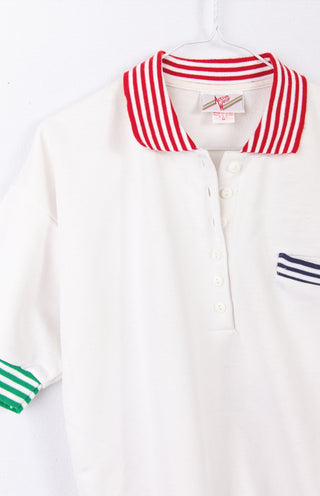 GOAT Vintage Contrast Polo Sweatshirt    Sweatshirt  - Vintage, Y2K and Upcycled Apparel