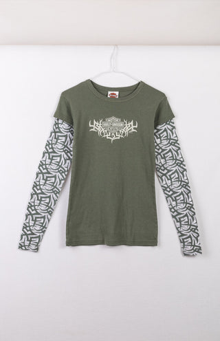 GOAT Vintage Y2K Harley Longsleeve Tee    T-shirt  - Vintage, Y2K and Upcycled Apparel