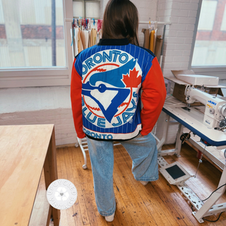 +REwork Jays Upcycled Oversized Bomber