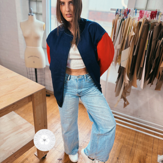 +REwork Jays Upcycled Oversized Bomber