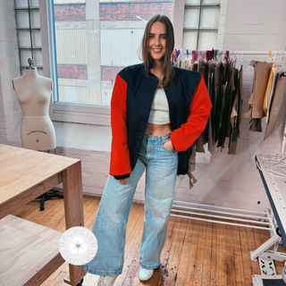 +REwork Jays Upcycled Oversized Bomber