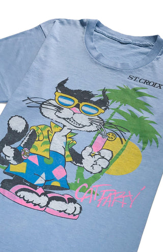GOAT Vintage Cat Party Tee    Tees  - Vintage, Y2K and Upcycled Apparel