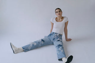 GOAT Vintage +REwork Bow Jeans    Jeans  - Vintage, Y2K and Upcycled Apparel