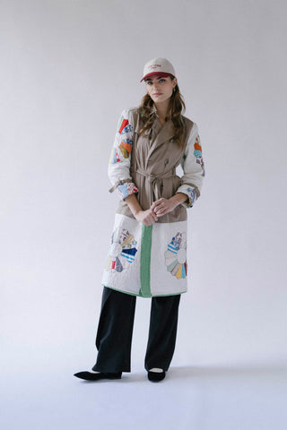 GOAT Vintage +REwork Quilted Trench    Jacket  - Vintage, Y2K and Upcycled Apparel