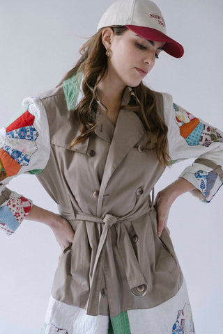 GOAT Vintage +REwork Quilted Trench    Jacket  - Vintage, Y2K and Upcycled Apparel