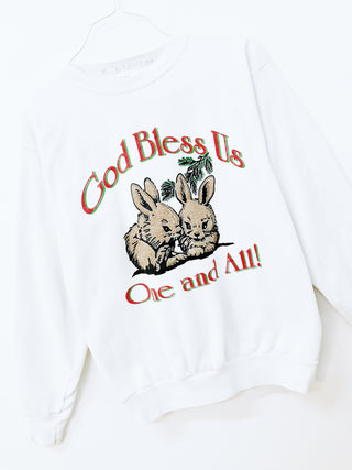 GOAT Vintage God Bless Holiday Sweatshirt    Sweatshirts  - Vintage, Y2K and Upcycled Apparel