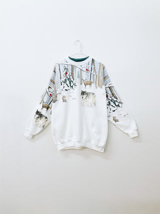GOAT Vintage Snowy Forest Holiday Sweatshirt    Sweatshirts  - Vintage, Y2K and Upcycled Apparel