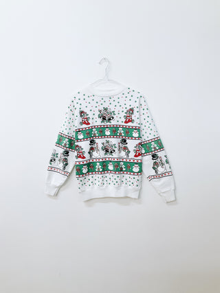 GOAT Vintage White Christmas Pattern Sweatshirt    Sweatshirts  - Vintage, Y2K and Upcycled Apparel