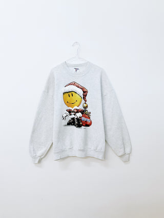 GOAT Vintage Smiley Face Santa Sweatshirt    Sweatshirts  - Vintage, Y2K and Upcycled Apparel