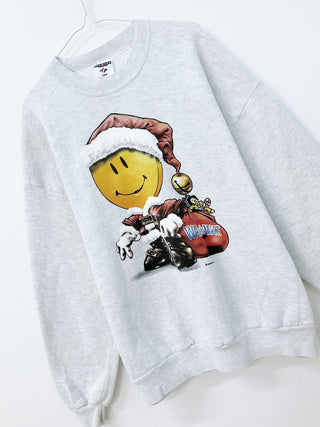 GOAT Vintage Smiley Face Santa Sweatshirt    Sweatshirts  - Vintage, Y2K and Upcycled Apparel