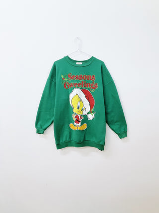 GOAT Vintage Tweety Holiday Sweatshirt    Sweatshirts  - Vintage, Y2K and Upcycled Apparel