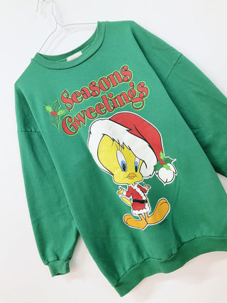 GOAT Vintage Tweety Holiday Sweatshirt    Sweatshirts  - Vintage, Y2K and Upcycled Apparel