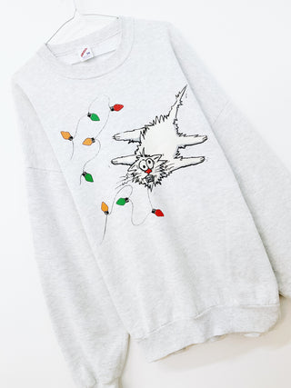 GOAT Vintage Cat Holiday Sweatshirt    Sweatshirts  - Vintage, Y2K and Upcycled Apparel