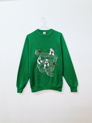 GOAT Vintage Christmas Musical Notes Sweatshirt    Sweatshirts  - Vintage, Y2K and Upcycled Apparel