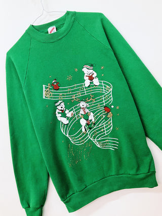 GOAT Vintage Christmas Musical Notes Sweatshirt    Sweatshirts  - Vintage, Y2K and Upcycled Apparel
