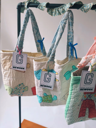 GOAT Vintage Upcycled Quilt Tote Bag Hardgoods - Vintage, Y2K and Upcycled Apparel
