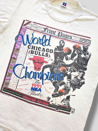 GOAT Vintage Chicago Bulls '91 World Champions Tee    Tee  - Vintage, Y2K and Upcycled Apparel