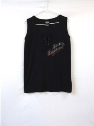 GOAT Vintage Lace Up Harley Tank    T-Shirt  - Vintage, Y2K and Upcycled Apparel