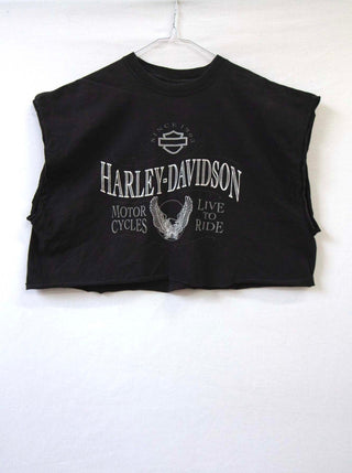 GOAT Vintage Cropped Harley Tank    T-Shirt  - Vintage, Y2K and Upcycled Apparel